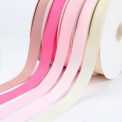 China Sustainable 25mm Polyester Ribbed Ribbon Hair Accessories Diy Bow Ribbon Gift Flower Dressing Accessories Packaging Grosgrain Ribbon for sale