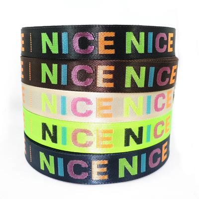 China Various color nylon polyester width jacquard webbing viable customized clothing accessories fashion nylon jacquard webbing for sale