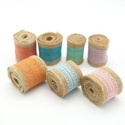 China Diy Factory Direct Selling Custom Canvas Webbing Burlap Lace Bun Webbing Viable Handmade Burlap Webbing Burlap Webbing for sale