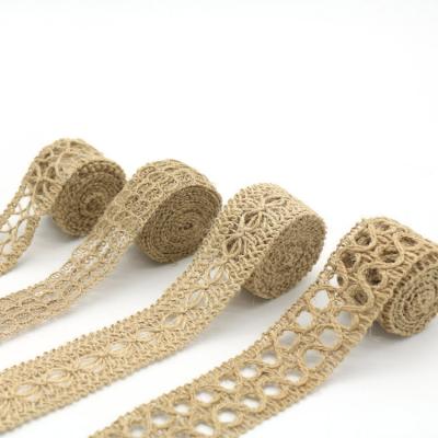 China Viable Direct Various Decorative Jute Lace Webbing Factory Supply Materials Clothing Accessories Wholesale Weaving Webbing for sale