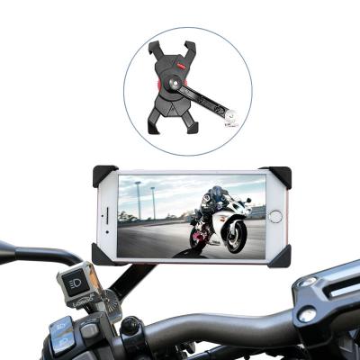 China ABS Aluminun Nylon Motorcycle Mobile Phone Holder Adjustable 360 ​​Degree Rotation Antishacke Motorbike Electric Vehicles Phone Holder for sale