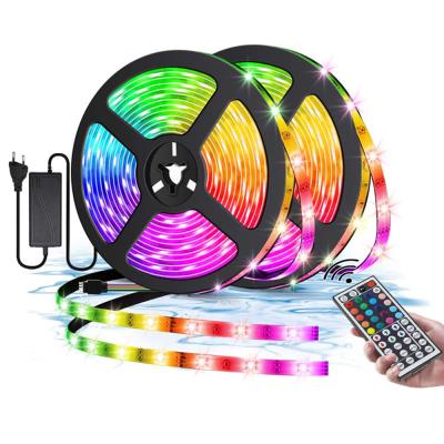 China 3M Adhesive Waterproof Light Strip Color Changing RGB LED Strip Lights With 44 Key Remote For Kitchen Home Lighting Bed for sale