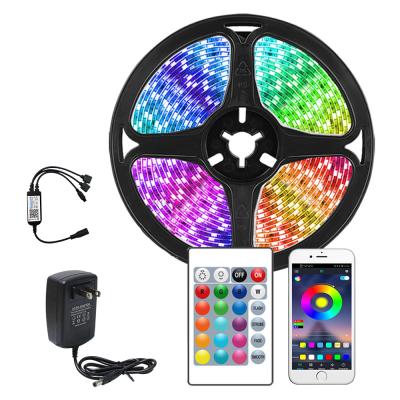 China Residential Smart 12v 5050 Waterproof BTControl RGB Led Strip Light For Decoration for sale