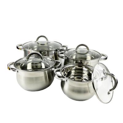 China Viable Healthy Cookware Gold Plated Casserole Pots Filters Sets Cooking 4pcs 6pcs 10pcs Stainless Steel Cookware Set For All Kitchen for sale