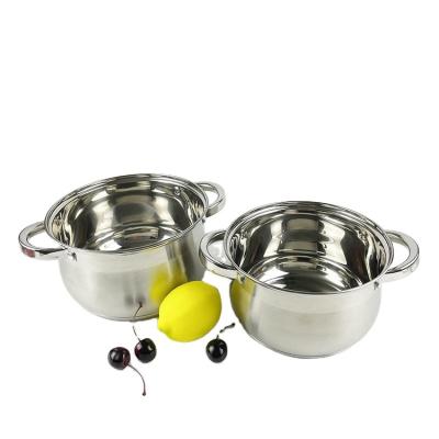 China Best Price Viable Hot Selling 2023 Pcs Kitchen 5 Pcs Cooking Pot 410 Stainless Steel Cookware Set Kitchen Soup Stock Pot Set for sale