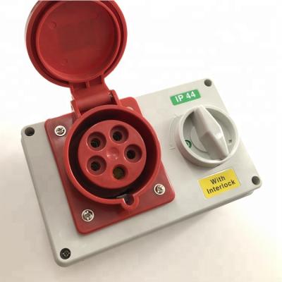 China Industrial High Quality IP44 5P-32 025 Mechanical Interlock Socket With Switch for sale