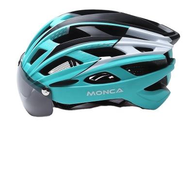 China Safety Bicycle Accessories Helemt Aurora Bicycle Helmet For Men And Women With Goggles On Road Mountain Bike Riding Helmet Equipment for sale