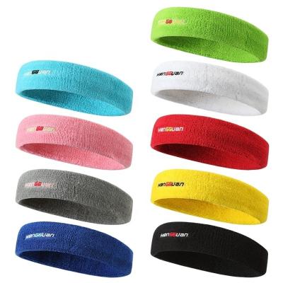 China Universal Men's Fitness Pure Cotton Sweat Absorption Headband With Sports Anti-sweat Hair Band Non-slip Headband And Sweatband for sale