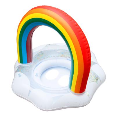 China Long Lasting Rainbow Floats Beach Toys Inflatable Swimming Ring for sale