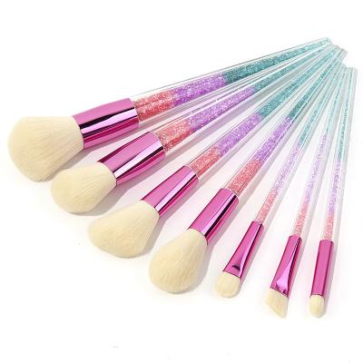 China Premium Smudge Brush Synthetic Bristle Foundation Brushes Crystal Handle Makeup Brush Sets for sale