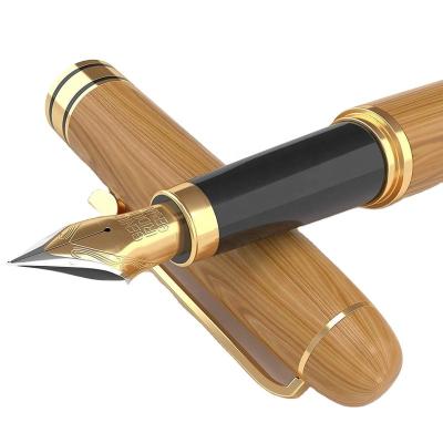 China Environmentally Friendly Wooden Fountain Pen Signature Suit Student Material Calligraphy Wooden Fountain Pen for sale