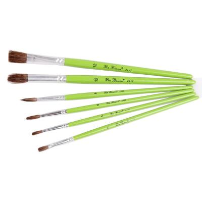 China Hot-selling 6pcs Artists Set Nylon Hair Watercolor Brush Art Supplies Acrylic Watercolor Paint Brush Set for sale