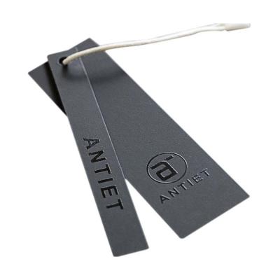 China Sustainable Luxury Customized Embossed Logo Printed Plasticrecycled Garment Hang Tag for sale