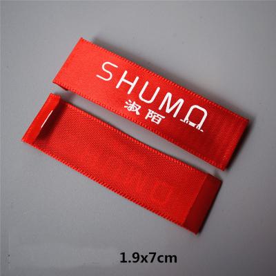 China New Products Washable Printed Satin Ribbon Neck Label Custom Silk Screen Printed Labels For Apparel Woven Logo for sale