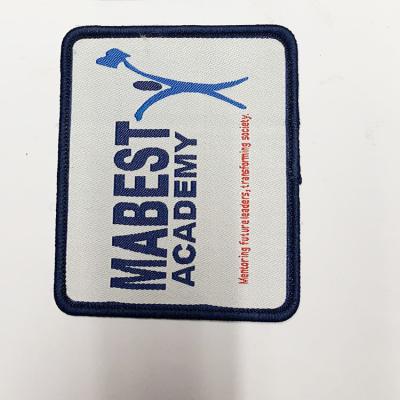 China Manufacturer Iron Iron On Logo Woven Labels Badges Named Customized For Sportswear Woven Thin Patches Woven Patch for sale