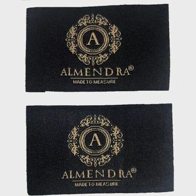 China Washable Customize Private High Density Woven Damask Apparel Labels For Bags Clothing And Home Textiles for sale