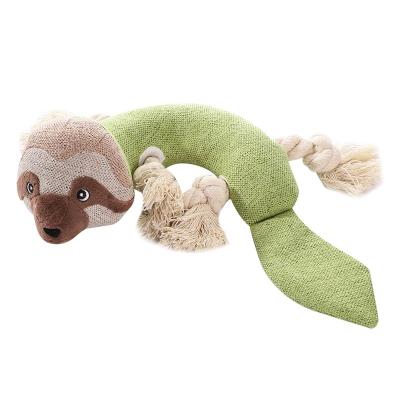 China Viable Soft Sole Shape Fabric Dog Cotton Rope Toys Sloth Squeaker Dog Toys Direct Supply for sale