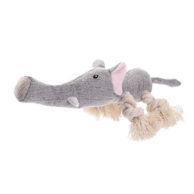 China Long Dogs Plush Canvas Elephant Picture Cotton Rope Squeaker Toys, Manufacturer Directly for sale