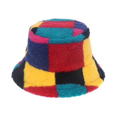 China 2021 new image amazon hotsale custom made fisherman hat bulk double color blocked side furry bucket hats for sale