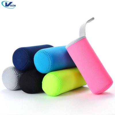 China Custom Insulated Coffee Bottles Covers Travel Camping Neoprene Insulated Drink Water Bottle Glass Sleeve With Handle for sale