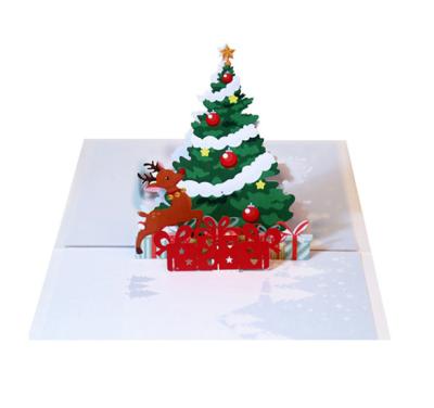 China Cheap Hot Sale China 3d Gorgeous Three Dimensional Christmas Tree Pop Up Greeting Card for sale