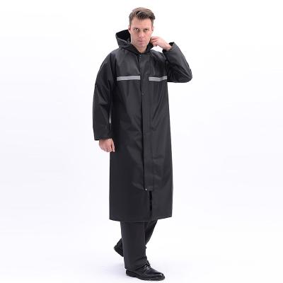 China Hooded Raincoat Fashion Polyester Adult Rain Coat Reflective Windproof Waterproof Long Rainwear Rain Coat for sale