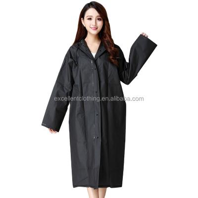 China Custom Made Eco-Friendly Eva Long Raincoat Translucent Poncho Unisex Reusable Rain Raincoat for sale