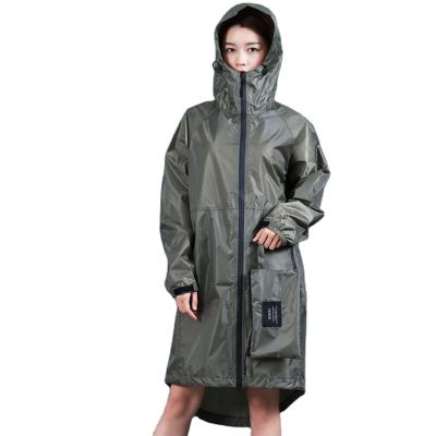 China Outdoor Lightweight Foldable Long Raincoat Windproof Raincoat For Women Fashion Poncho Hooded Raincoat for sale