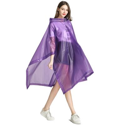 China Eco-friendly Adult Travel PEVA/EVA/PE EVA Coat Raincoat Adult Outdoor Target Rain Plastic Hiking Poncho for sale