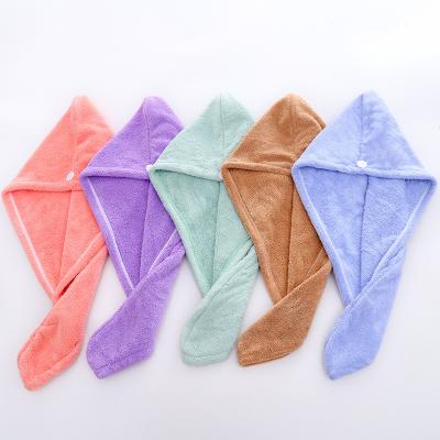 China Easy safe for children with dry hair Small Microfiber Coral Fleece Towel for sale