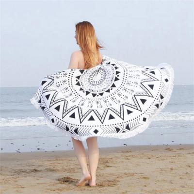 China Wholesale Kid Safe Tops Selling Custom Printed Free Quick Dry Beach Towel Sand Microfiber Round Towel for sale