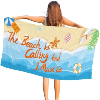 China 2023 Super Absorbent Microfiber Quick Dry Beach Towel Safe For Kids Customized Towel Sand Printed Free Beach Towel for sale