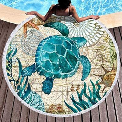 China Factory Child Safe Custom Round Beach Towel Shade Absorb Water Microfiber Beach Towel For Outdoor for sale