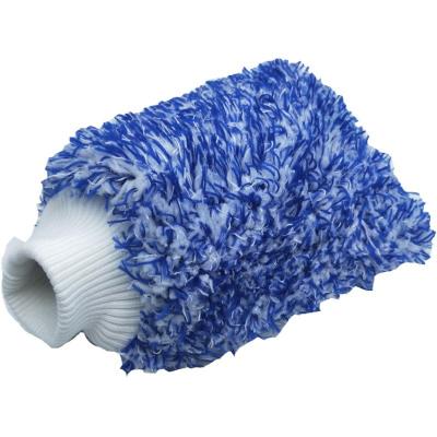 China Best High Absorbent White Blue Premium Color Car Wash Cleaning Mitt Mixed Child Safe Microfiber for sale