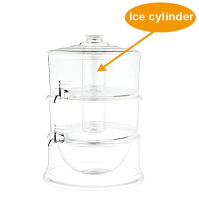 China Acrylic Cylinder Tower Restaurant Party Beverage Dispenser With Ice Storage , Plastic Beverage Dispenser# for sale