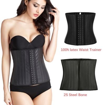 China Antibacterial Drop Shipping Best Steel Bone 25 Steel Bone Latex Corset Waist Trainer Women Hot Body Shaper Vest Weight Loss Waist Trainer Body Shapers for sale