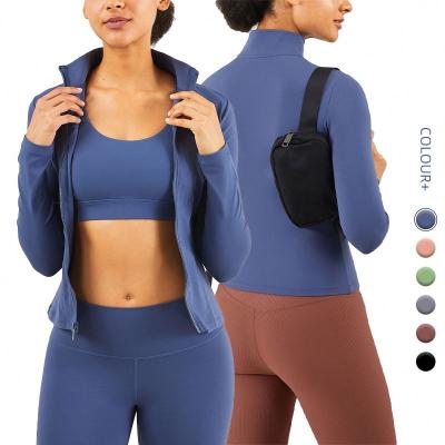 China Breathable drop shipping 2021 new season fitness yoga clothing gym jacket wholesale high quality yoga jacket for sale