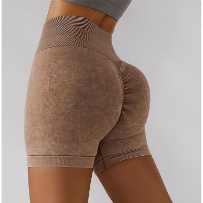 China Drop Shipping New Arrival Breathable Yoga Wear Women Yoga Hot Shorts Printed Tight Waist Butt High Lift for sale