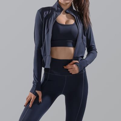 China 2022 Women's Yoga Suit Pants Breathable Professional Running Sports Invest New Yoga Set Solid Fitness Sport Three Piece Set for sale