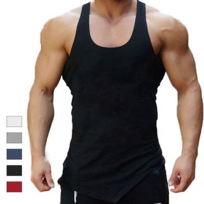 China Wholesale Custom Bodybuilding Mens Muscle Workout Singlet Fitness Vest Gym Cotton Breathable Tank Tops for sale