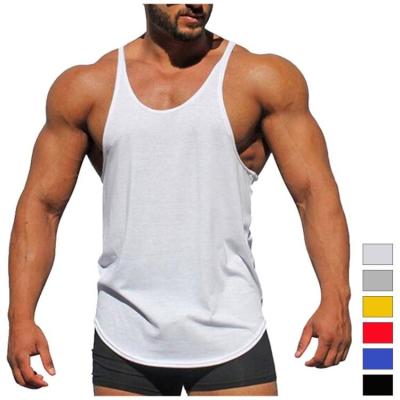 China Breathable Cotton Fitness Sports Invest Bodybuilder Workout For Men Tank Top Loose Fit for sale