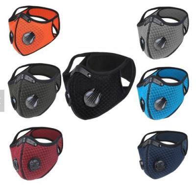 China Adult Mix Color Activated Carbon Filter Pm2.5 Anti Dust Motorcycle Cycling Mask for sale