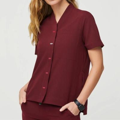 China Fashionable Medical Nurse Designs Eco-Friendly Fashion Spandex Jogger Scrub Tops Nurse Uniform for sale