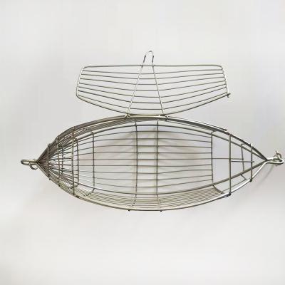 China Olive Shaped Stainless Steel Bait Cage Shrimp Cage Fishing Cage Fishing Supplies for sale