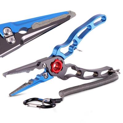 China New High Precision Lock Titanium Alloy Aluminum Alloy Pliers Fishing Tackle Titanium Fishing Pliers for sale