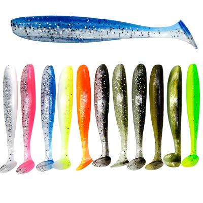 China Hot Sale 70mm / 2g 6 Pcs PVC Amazon Bag Two Color T-tail Luya Bait Fishing Soft Lure for sale