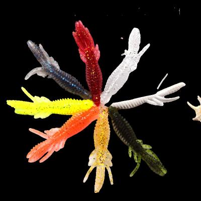 China Silicone Water Bibi Soft Shrimp Bait Fishy Artificial Floating Shrimp Bait for sale