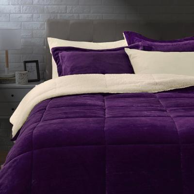 China C62117 Micromink Sherpa Luxury Ultra-Soft Nondisposable Comforter Bed Set for sale