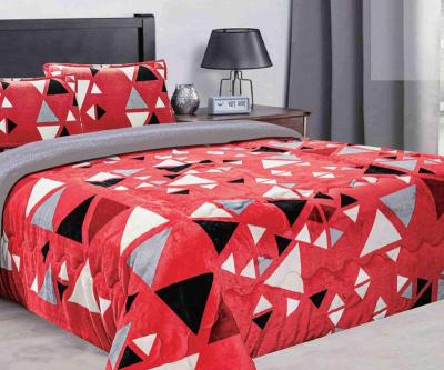 China C62113 Bright Color Folded Custom Design 3 Pcs Printed Flannel Comforter Set for sale