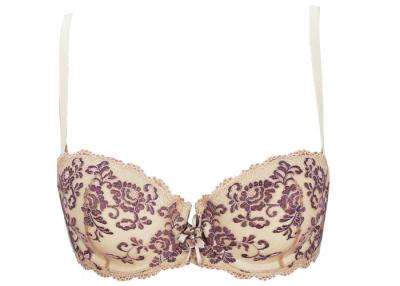 Cina Modo sexy di colore di contrasto dei reggiseni di Underwire Demi del pizzo beige di lusso in vendita